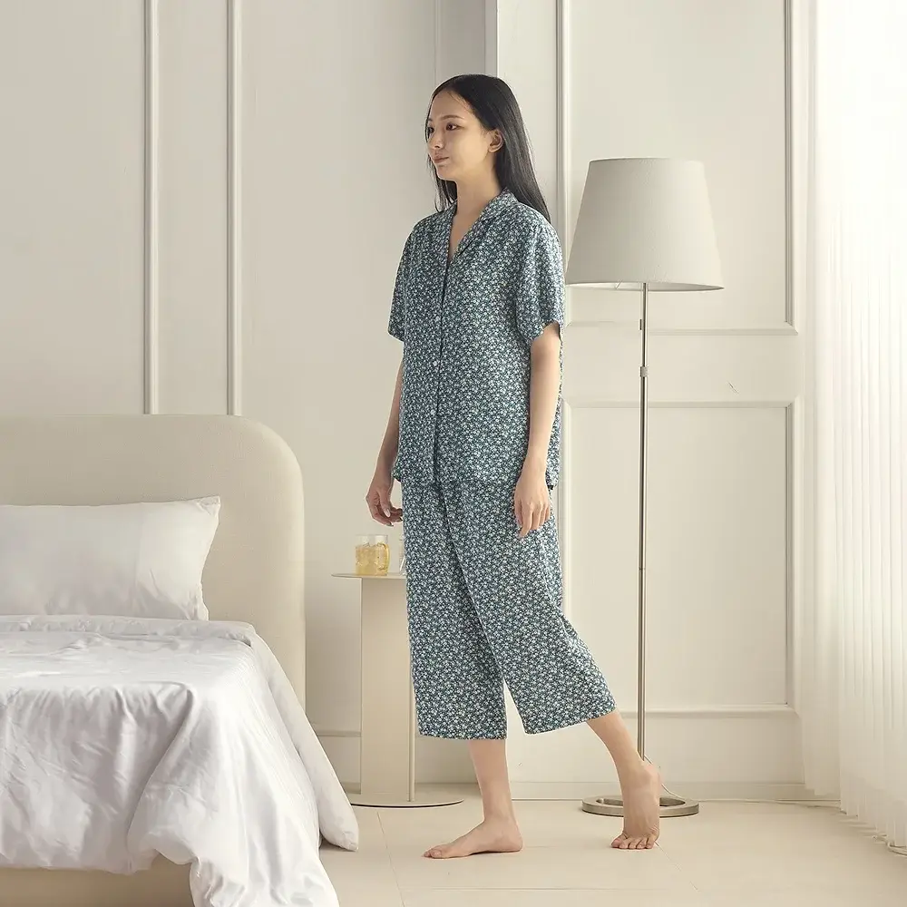 [모던하우스] L 모달100% 부드럽고 시원한 7부바지 네이비꽃
